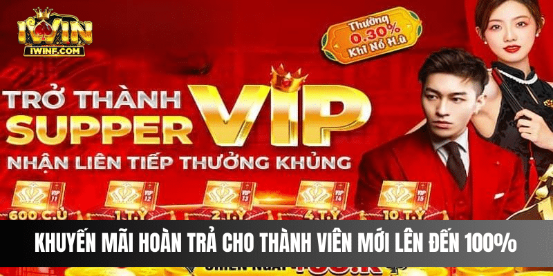 Khuyến mãi hoàn trả cho thành viên mới lên đến 100% giá trị nạp